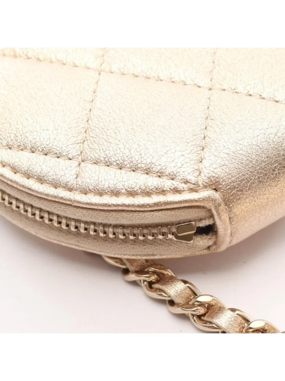 Chanel Coin Case Quilted Years Airpods Champagne Gold Lambskin